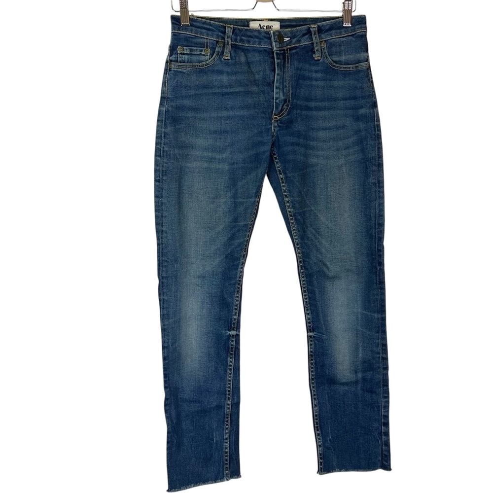 EUC Acne Flex Fresh Raw Hem Skinny Jeans